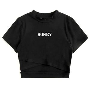 Cropped Black Tee